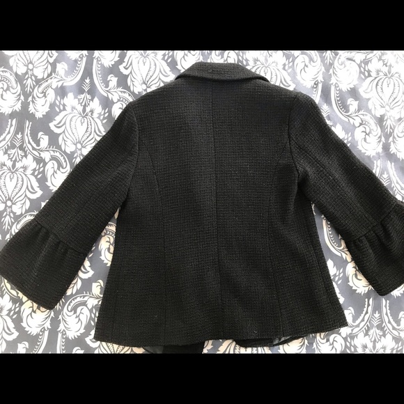 Black Wool-Blend Pea Coat - Picture 2 of 2